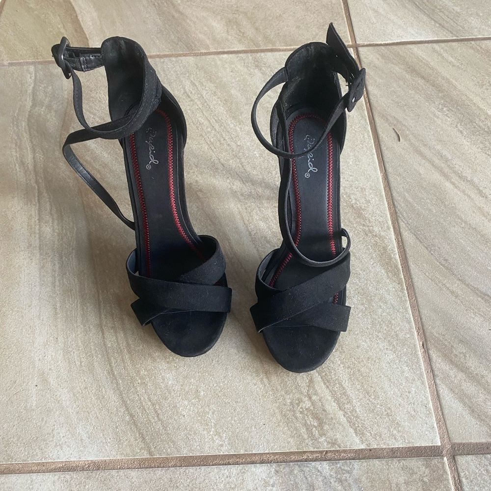 Black 3” heels.